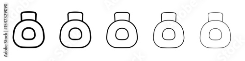 kettlebell icon flat illustration set logo