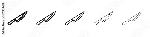 knife icon flat illustration set logo