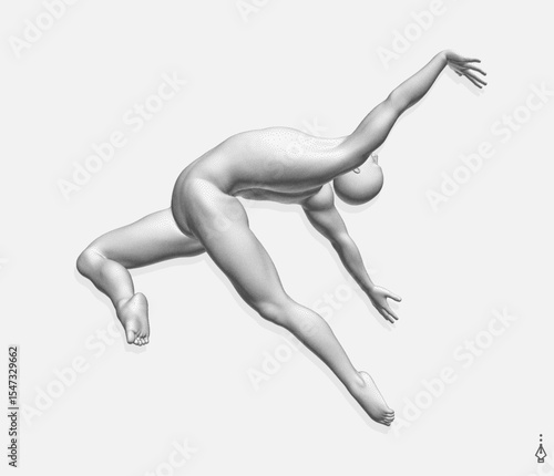 Man is dancing. Gymnastics activities for icon health and fitness community. Sport symbol. Design element. 3D vector illustration for presentation, poster, cover or brochure.