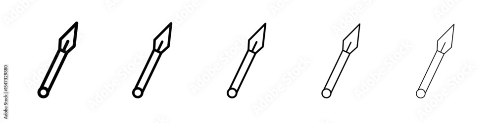 Fototapeta premium Kunai throwing knife icon flat illustration set logo