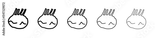 kohlrabi icon flat illustration set logo