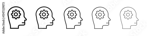 Knowledge icon flat illustration set logo