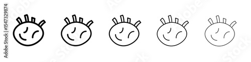 kohlrabi icon flat illustration set logo
