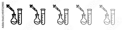 Laboratory test icon flat illustration set logo