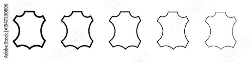 Leather Icon flat illustration set logo