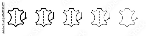 Leather Icon flat illustration set logo