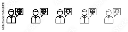 Legal advice icon flat illustration set logo