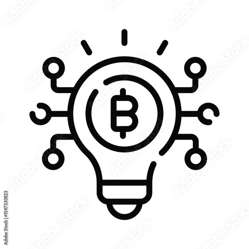 A premium linear icon of bitcoin idea lightbulb