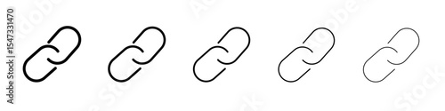 Link icon flat illustration set logo