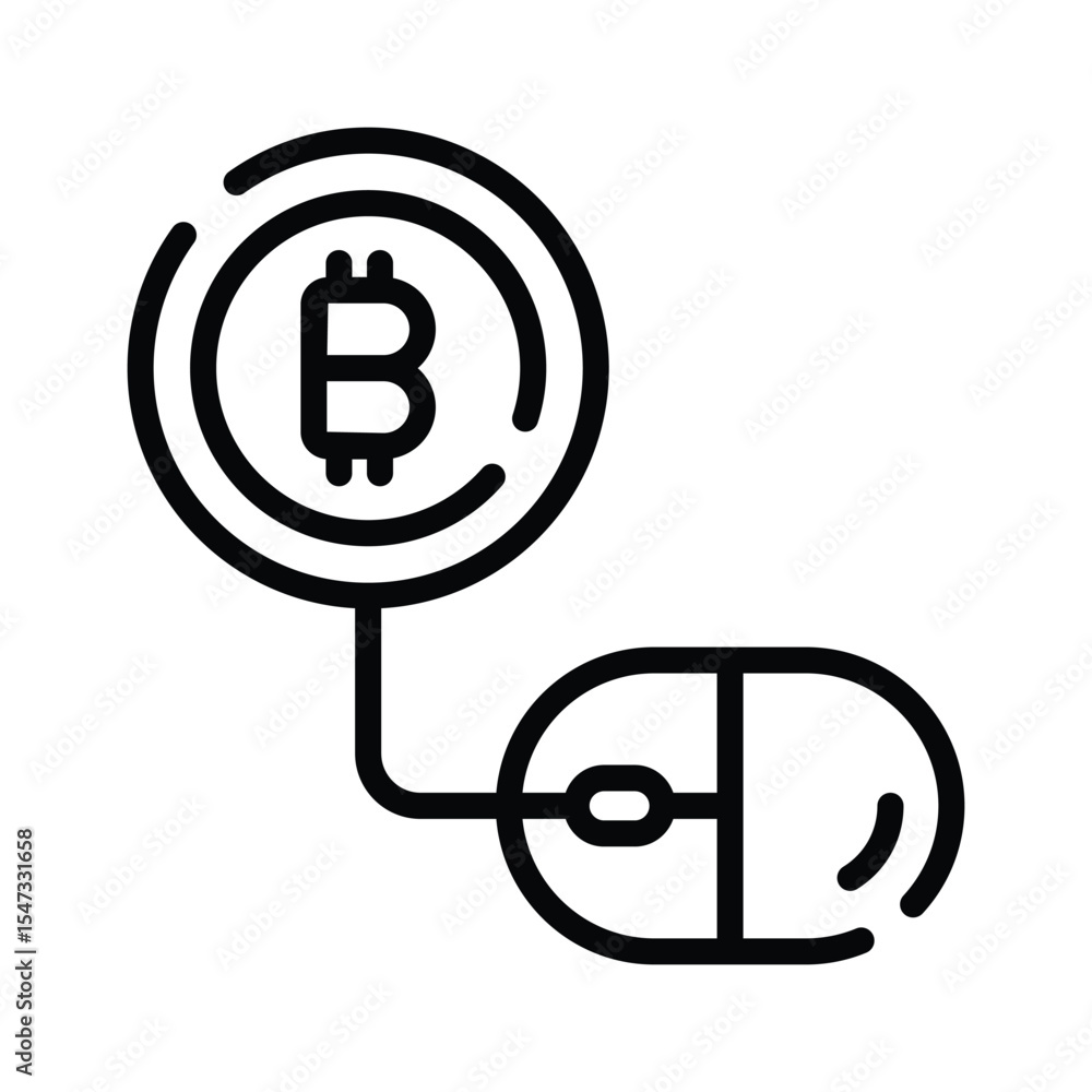 A trendy linear icon of online bitcoin, easy to edit A trendy linear icon of online bitcoin, easy to edit