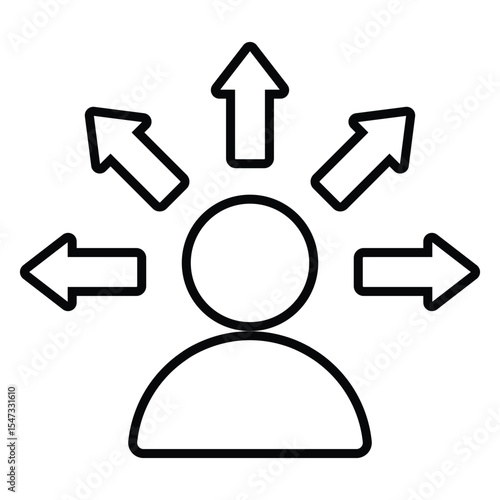 dilemma line icon design. dilemma thin black outline symbol vector illustration. editable stroke icon on transparent background.