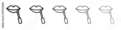 Lip gloss icon flat illustration set logo