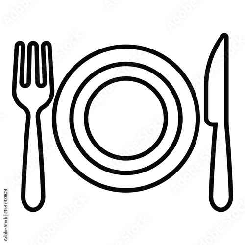 dinner line icon design. dinner thin black outline symbol vector illustration. editable stroke icon on transparent background.