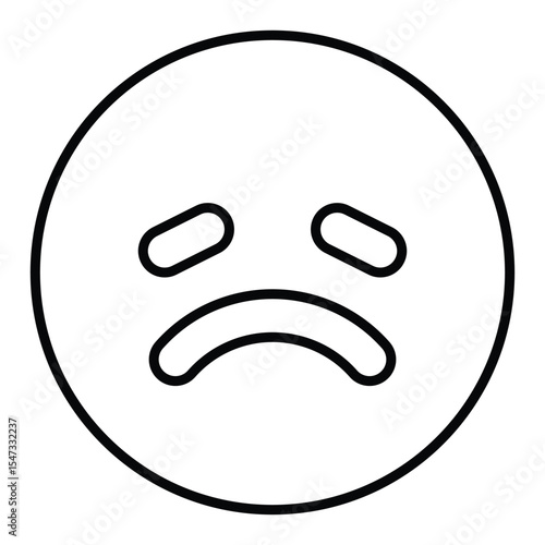 Disappointed line icon design. Disappointed thin black outline symbol vector illustration. editable stroke icon on transparent background.