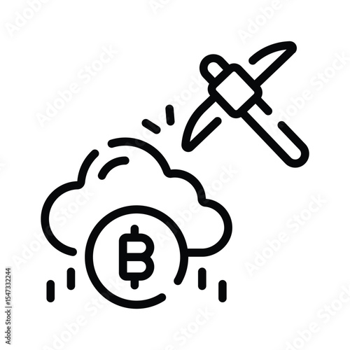 Check out this linear icon of bitcoin cloud vault