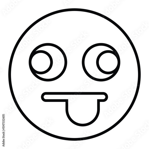 Disgusted line icon design. Disgusted thin black outline symbol vector illustration. editable stroke icon on transparent background.