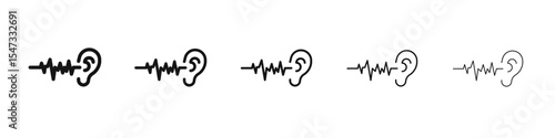 Listening icon flat illustration set logo