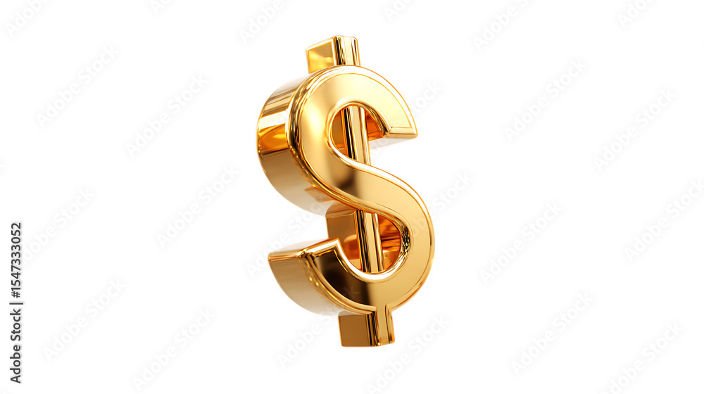 3D realistic golden dollar sign, transparent background. 3D realistic golden dollar sign, transparent background.