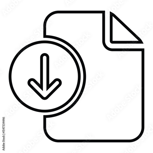 download file line icon design. download file thin black outline symbol vector illustration. editable stroke icon on transparent background.