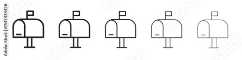 Mailbox icon flat illustration set logo