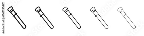 Makeup brush icon flat illustration set logo