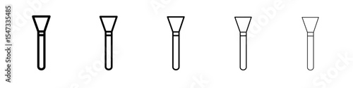 makeup brush icon flat illustration set logo