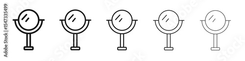 Makeup mirror icon flat illustration set logo