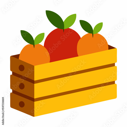 illustration of an orange fruit in a basket