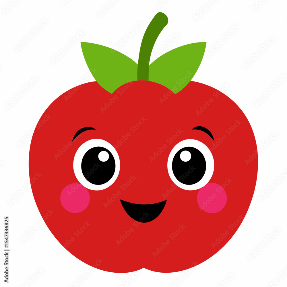 Obraz premium red apple cartoon