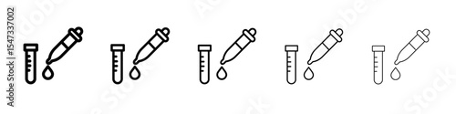 Medical test icon flat illustration set logo