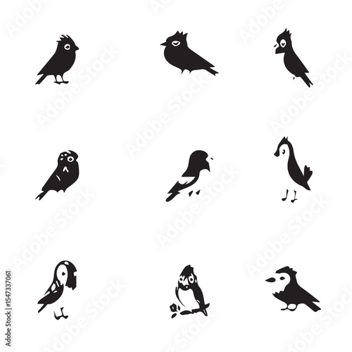  Cute Birds Vector Set