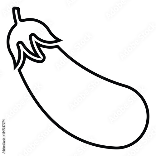 eggplant line icon design. eggplant thin black outline symbol vector illustration. editable stroke icon on transparent background.