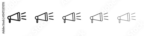 Megaphone icon flat illustration set logo