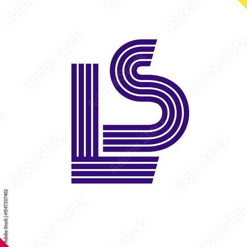 Parallel line monogram initial logo, combination of letter L and S. Best for name abbreviation.