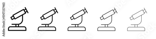 Microscope Icon flat illustration set logo