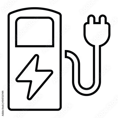 Electric Station line icon design. Electric Station thin black outline symbol vector illustration. editable stroke icon on transparent background.