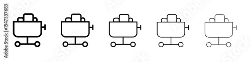 Mining Cart icon flat illustration set logo