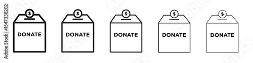 Money donation icon flat illustration set logo