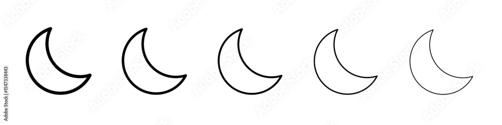 Moon icon flat illustration set logo Moon icon flat illustration set logo
