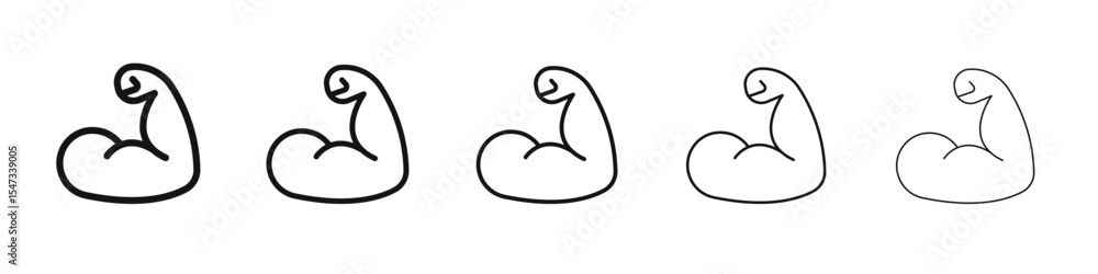 Fototapeta premium Muscle icon flat illustration set logo