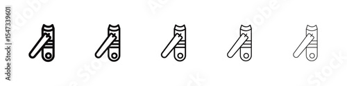Nail clippers icon flat illustration set logo