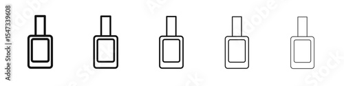 Nail polish icon flat illustration set logo