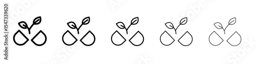 Natural medicine icon flat illustration set logo