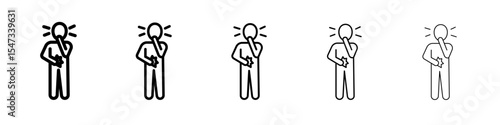 Nausea icon flat illustration set logo