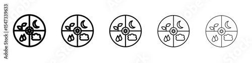Natural resources icon flat illustration set logo