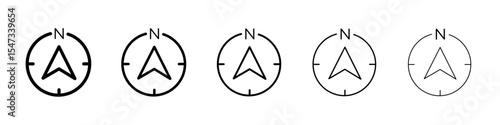 Navigator arrow icon flat illustration set logo