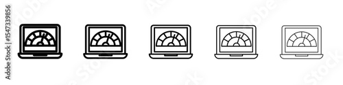 Network speed test icon flat illustration set logo