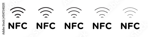 NFC icon flat illustration set logo
