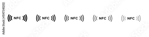 NFC icon flat illustration set logo