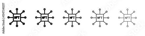 NFT wallet icon flat illustration set logo